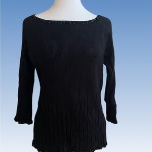 Belldini Black Ribbed Blouse size L